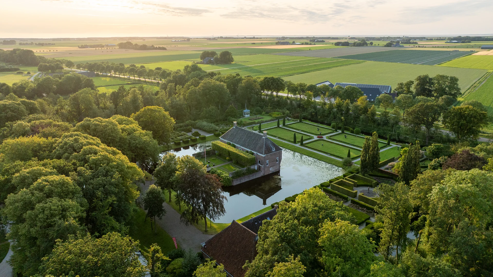 luxury real estate development aerial view, modern architecture, residential and commercial buildings, professional property photography